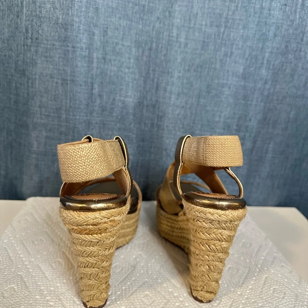Sofft‎ Tan Wedge Sandals with Ankle Strap